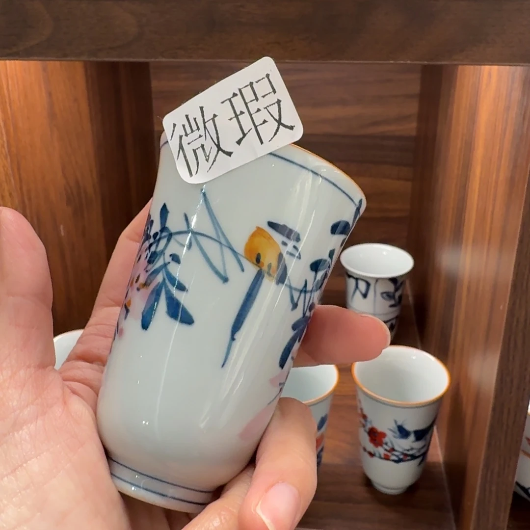 釉下手绘茶具微瑕