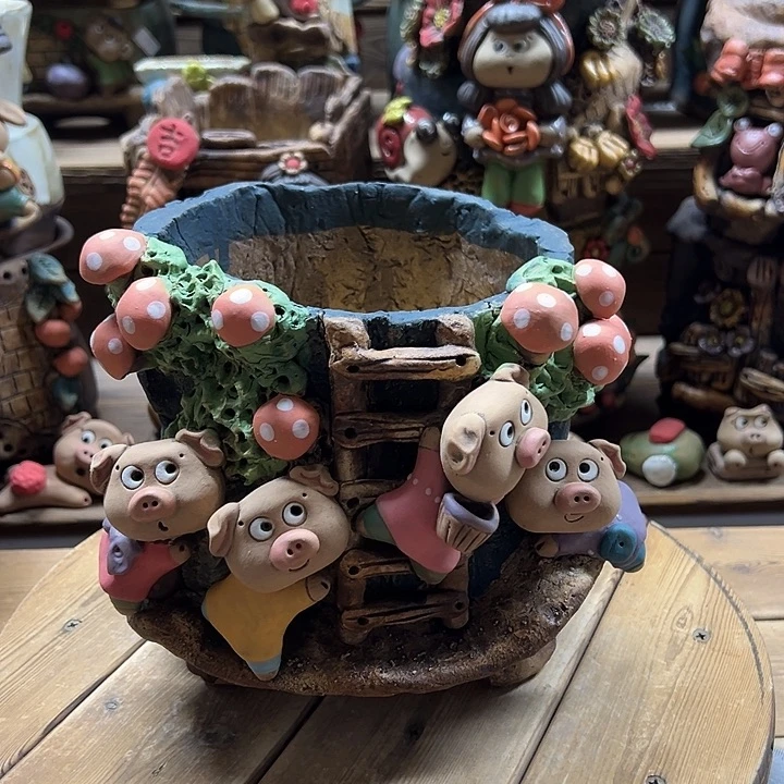 嘻哈多肉花盆百搭