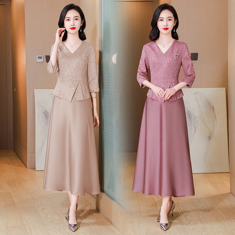 高端轻奢高级感晚礼服喜婆婆婚宴装丈母娘敬酒年轻妈妈气质连衣裙