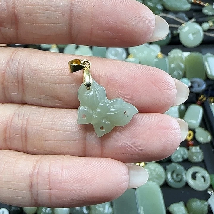 和田玉吊坠(不含链)银S925镶嵌