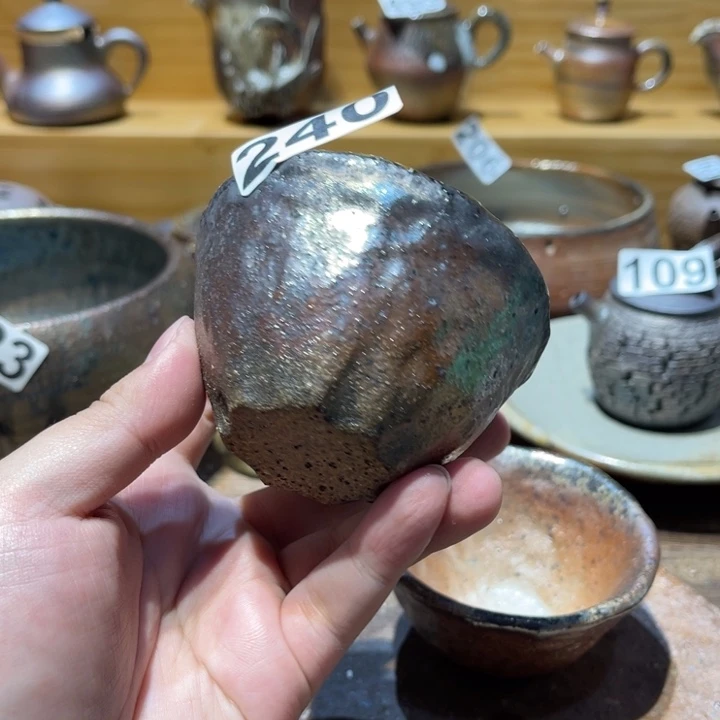 手工制作柴烧茶杯微瑕240