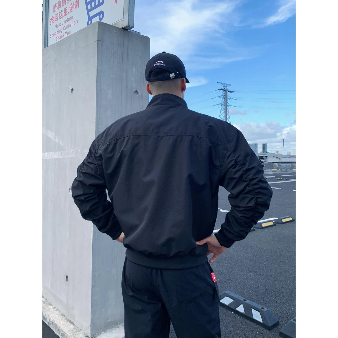 美式教练飞行夹克男三防立领工装外套cleanfit潮牌复古短款上衣秋