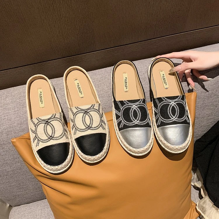 小香风包头半拖鞋子女春秋季外穿2025新款穆勒女鞋渔夫鞋懒人拖鞋