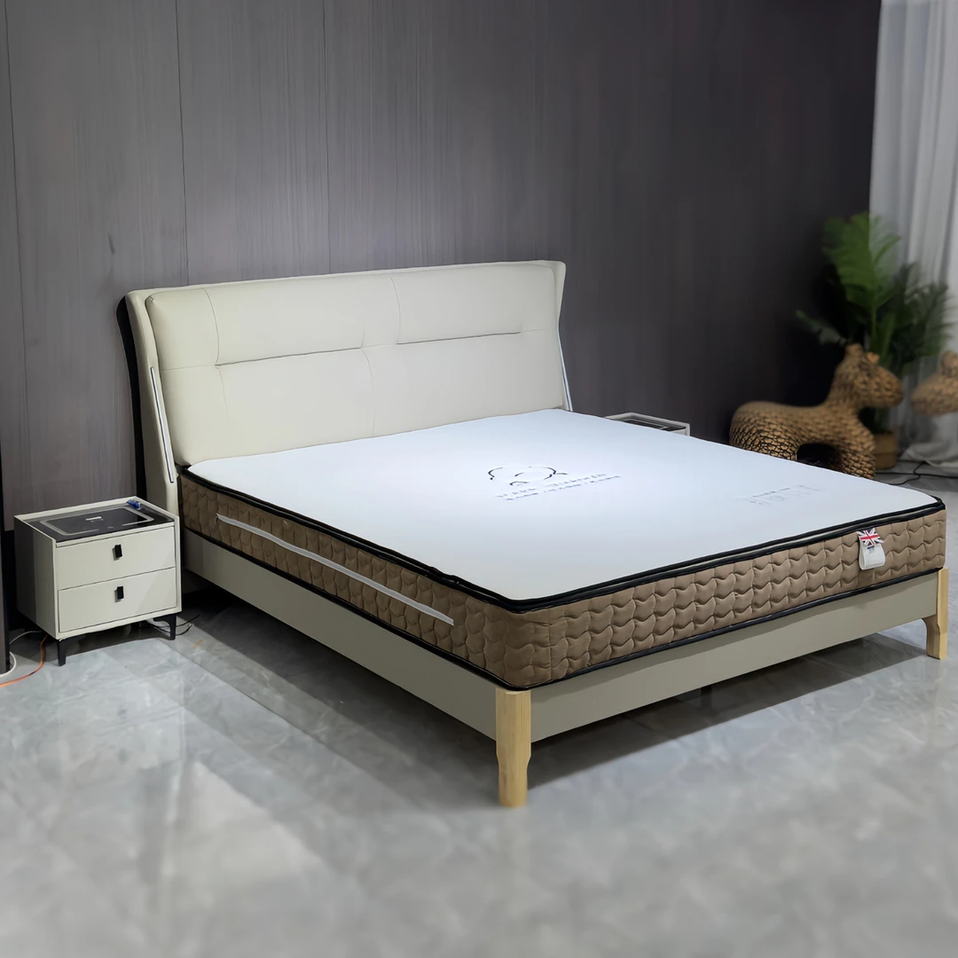 【花好月圆】A3|头层牛皮床轻奢简约双人床主卧室婚床实木框架软床