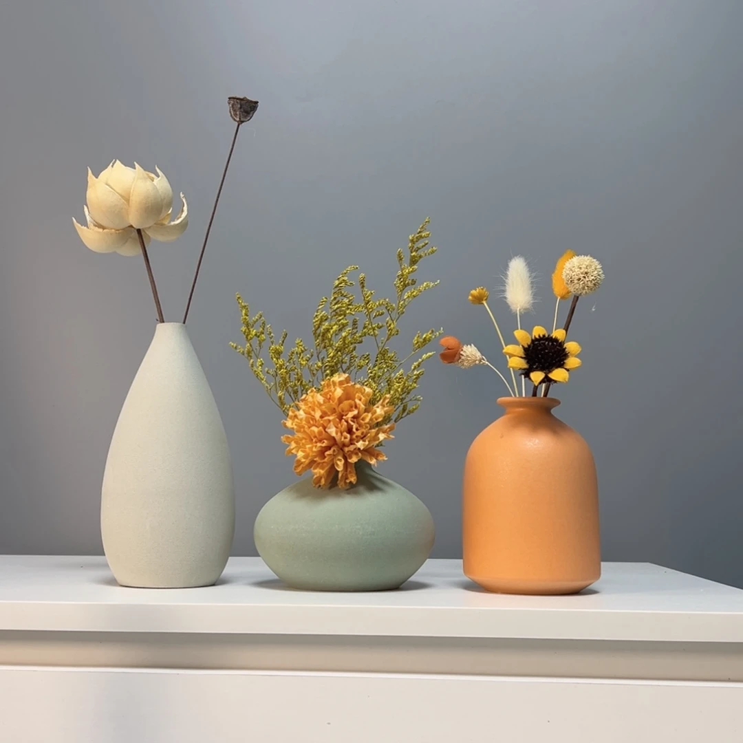 陶瓷花瓶景德镇手作陶瓷花瓶摆件无孔