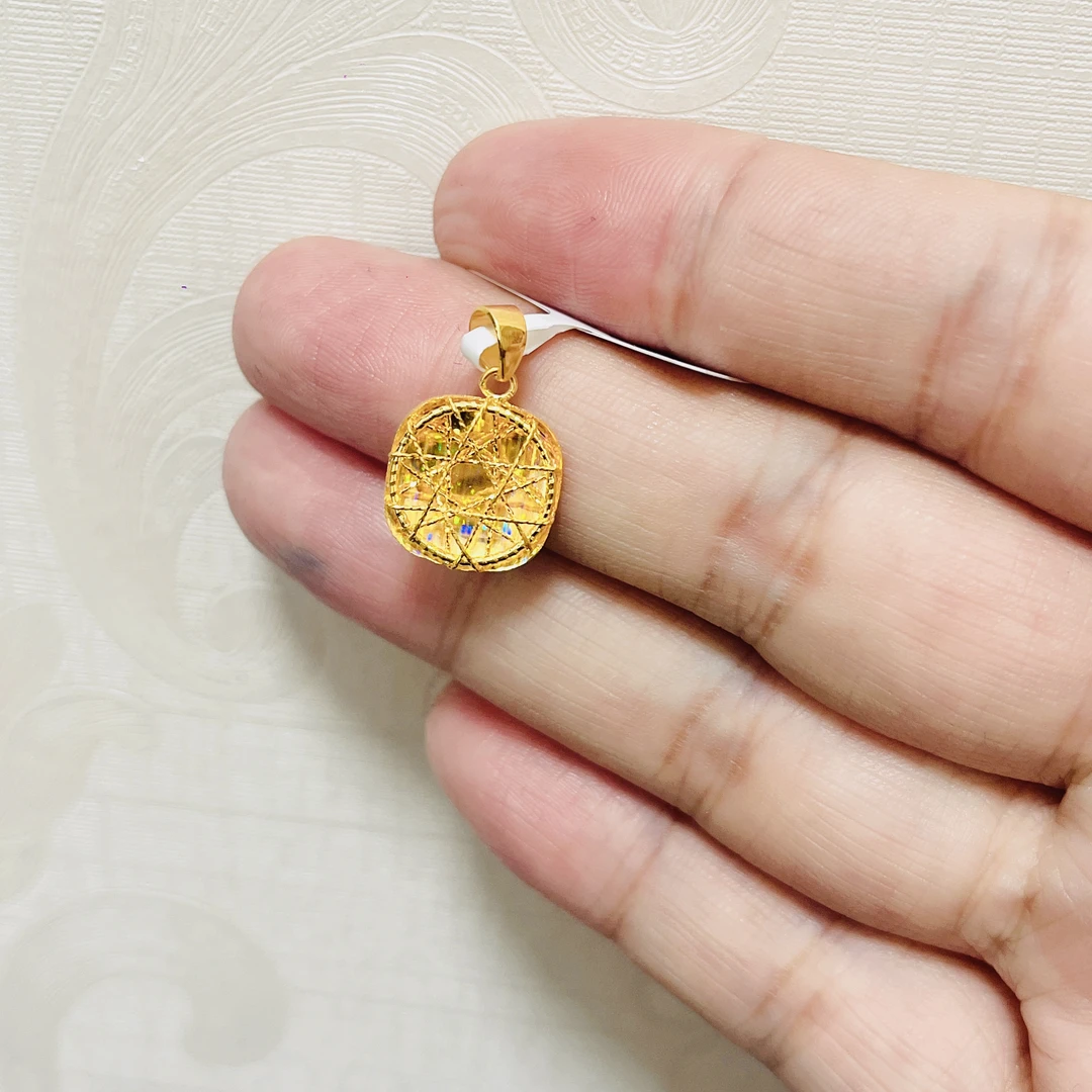 足金999花丝方糖吊坠闪亮仙女时尚轻奢