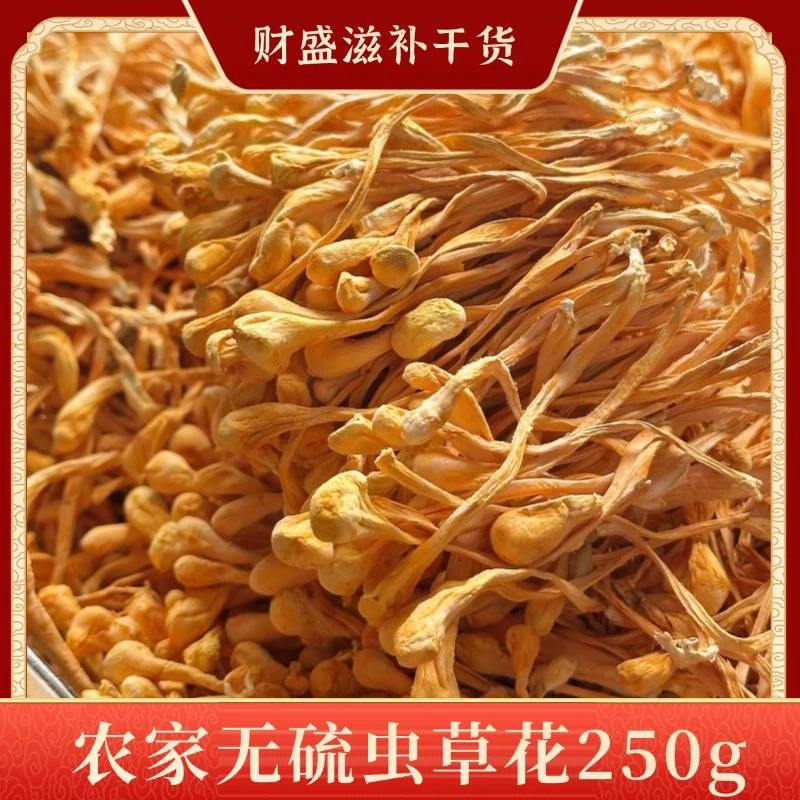 【精选虫草花】农家无硫原色足干菌菇炖汤营养食材干货特产非枸杞