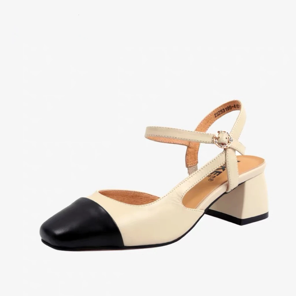 C6440  白色  夏季新款一字带气质女士包头四季凉鞋