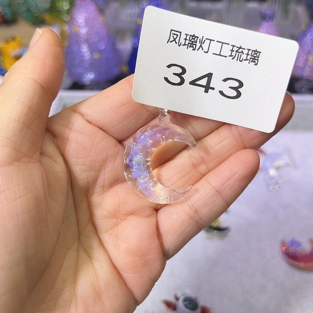 无***芦颈饰玻璃343月亮吊坠