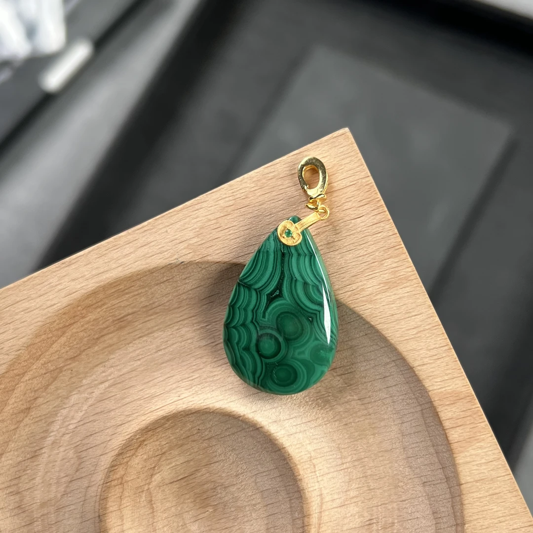 万能扣孔雀石吊坠s925 KT24071007
