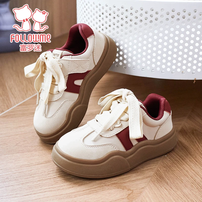 富罗迷2025新款春秋儿童青少年女童板鞋休闲运动风低帮鞋5C9158