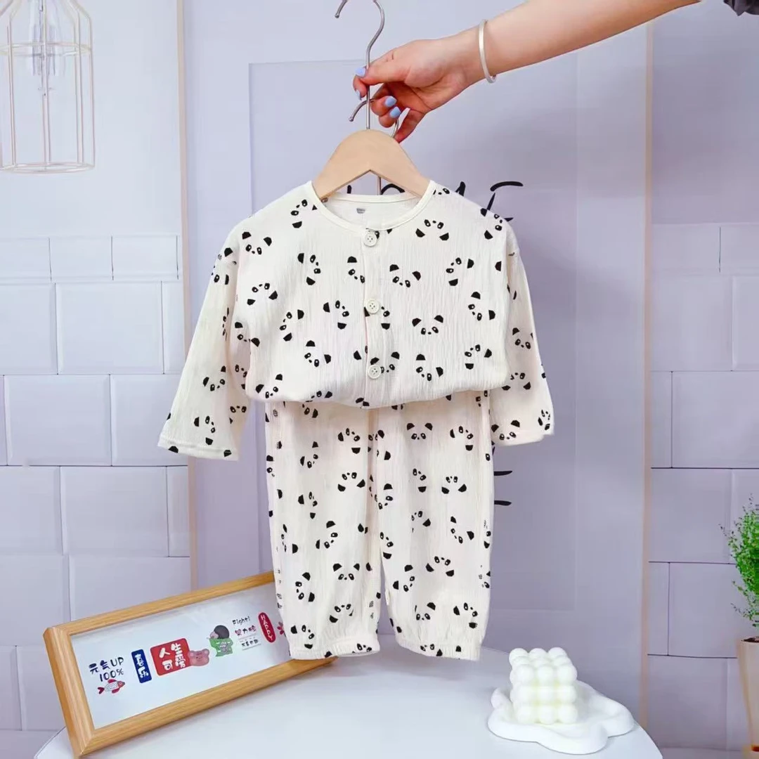儿童皱皱纱居家对开休闲家居服014