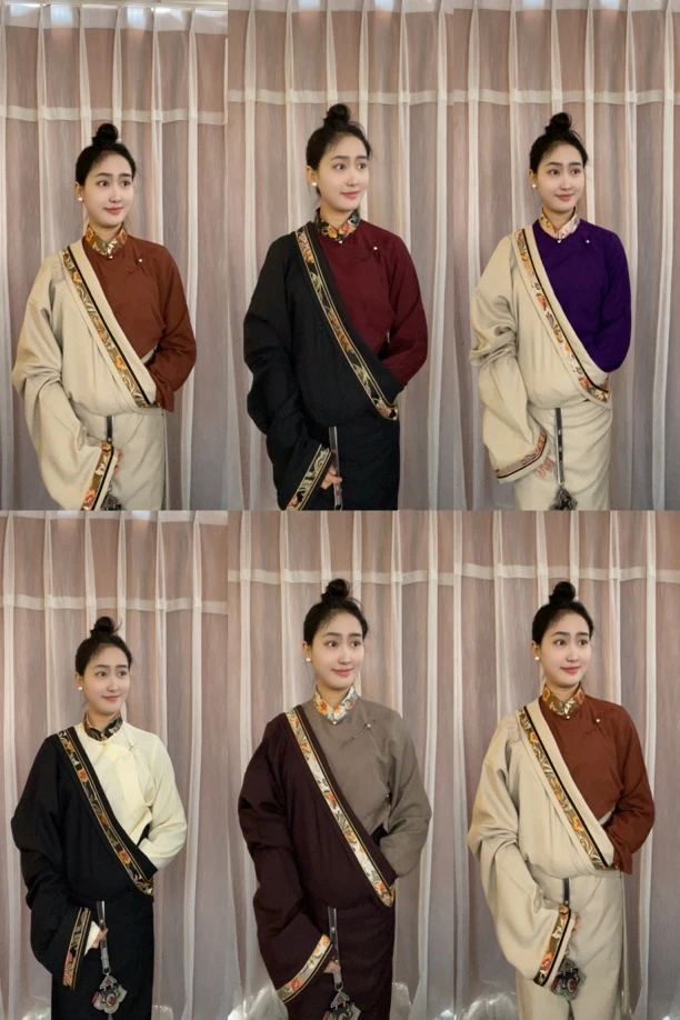 藏衣领服饰·新款藏袍套装（拍一发三）衬衫➕藏袍➕腰带