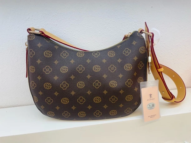 拉链纯色朋克风单根耐磨斜挎包饺子包单肩印花休闲百搭品牌包6006