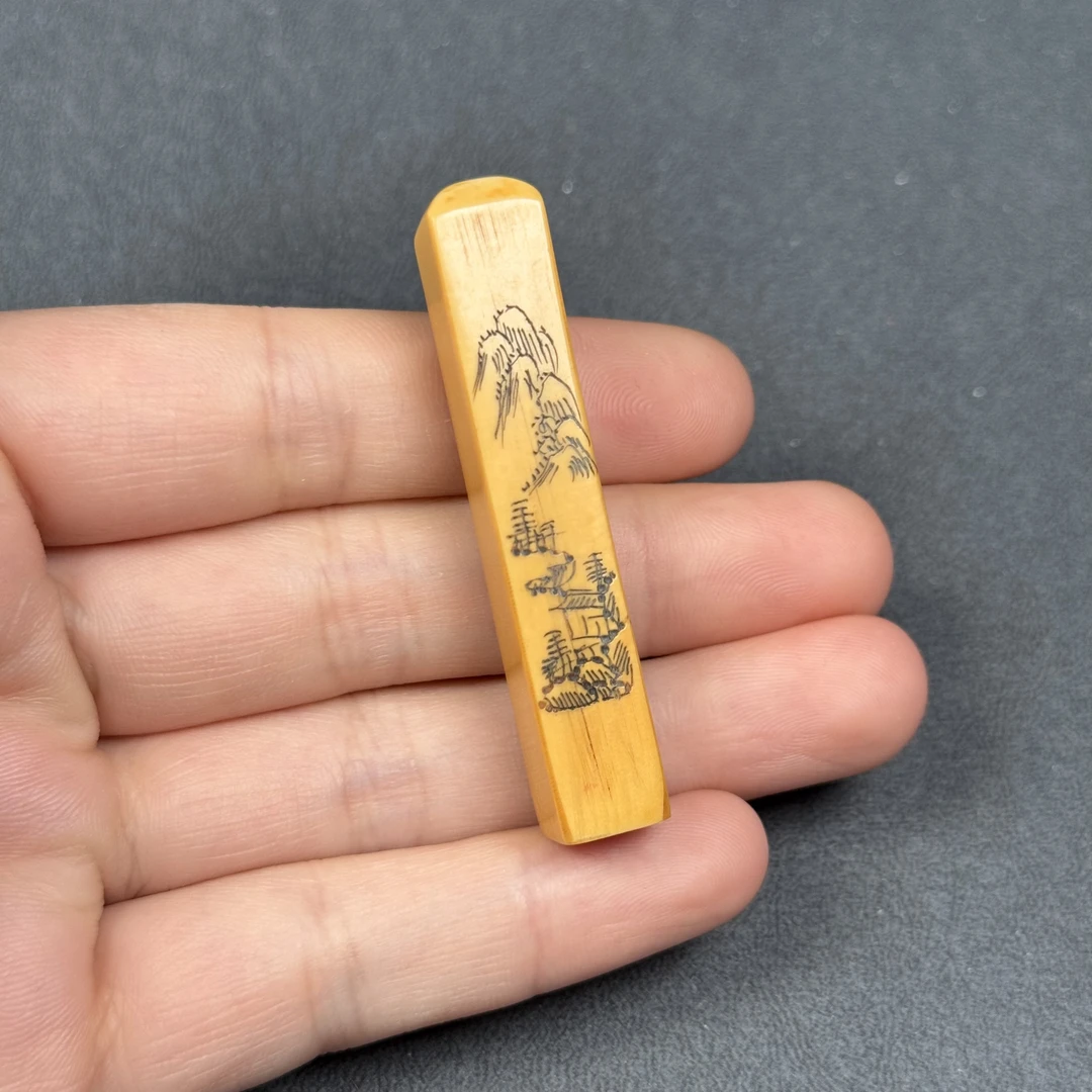 X6354天然猛犸牙老料 印章 10*55*10mm支持鉴定 假一罚四