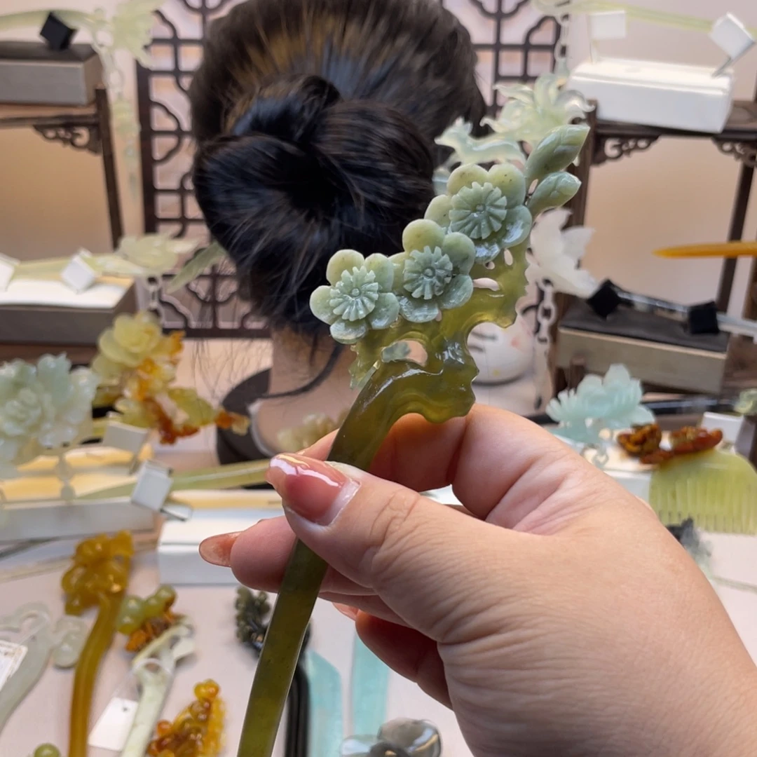 未镶嵌蛇纹石玉发饰