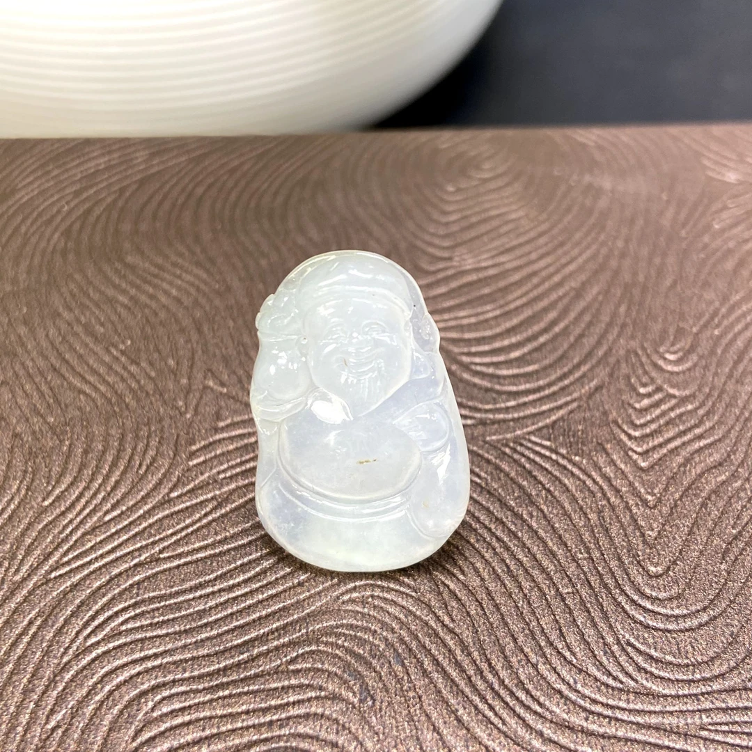 RX3天然缅甸A货翡翠白冰财神/099457/北京中保拍卖