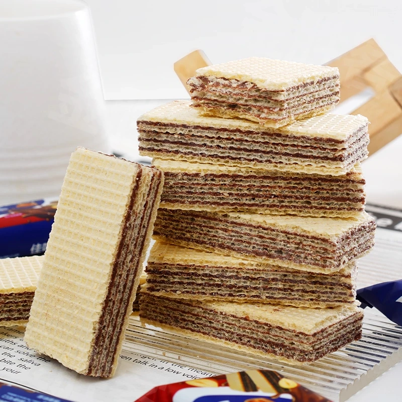8·99抢24支巧克力威化三层夹心豆乳味威化沪上香浓饼干零食酥脆