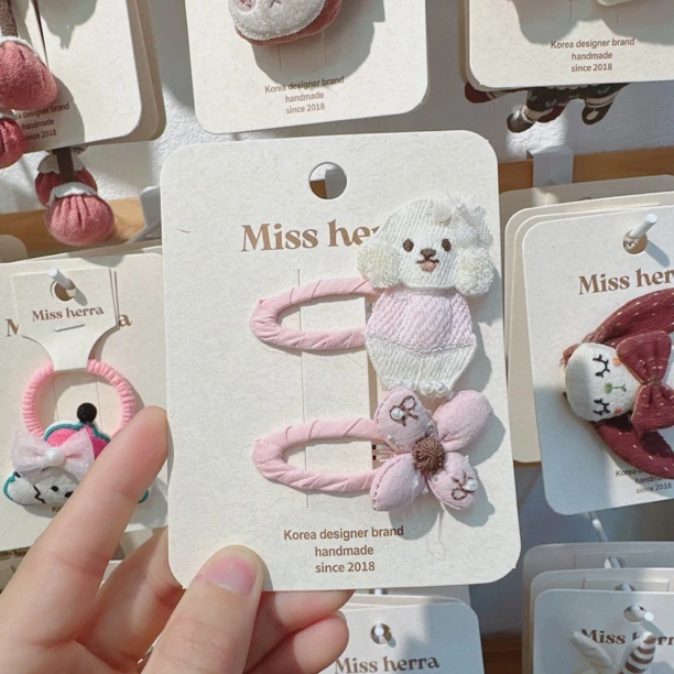 A055-粉狗狗ab拜拜夹【满15包邮发货】可爱仙女儿童发饰