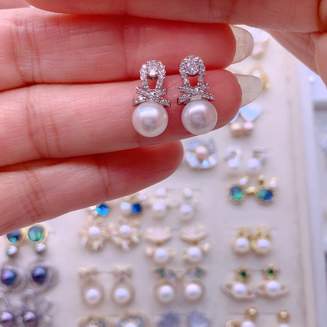 淡水珍珠合金耳饰