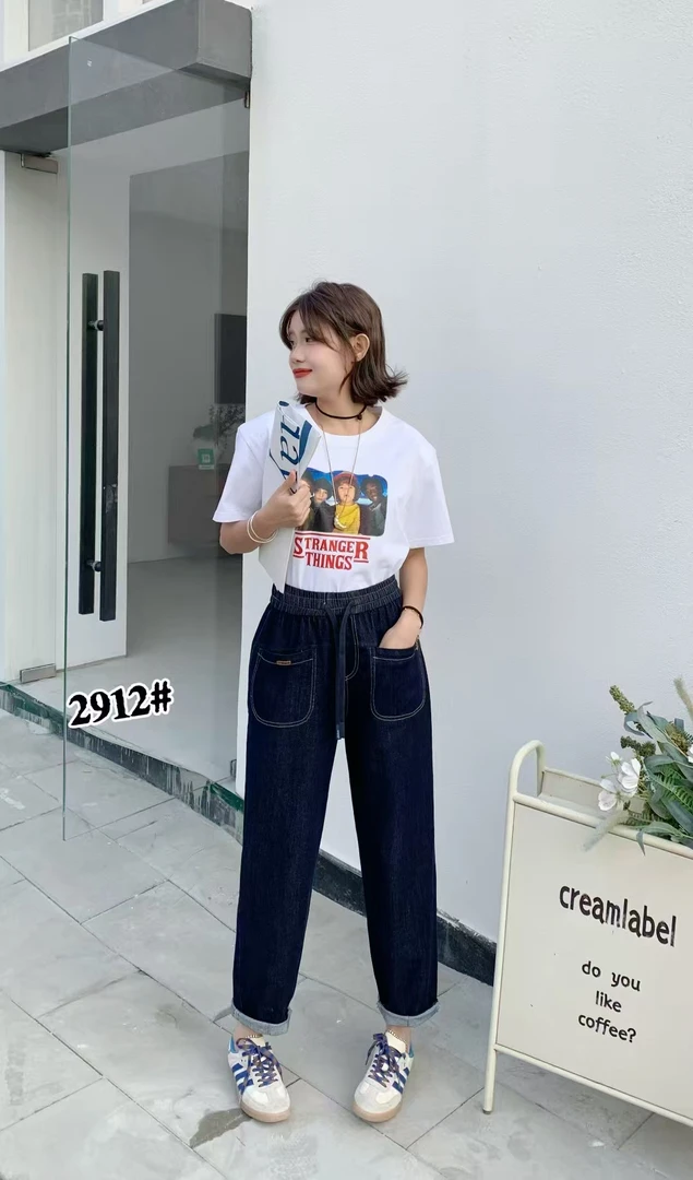 高腰宽松弹力牛仔裤显瘦春秋款2025新款