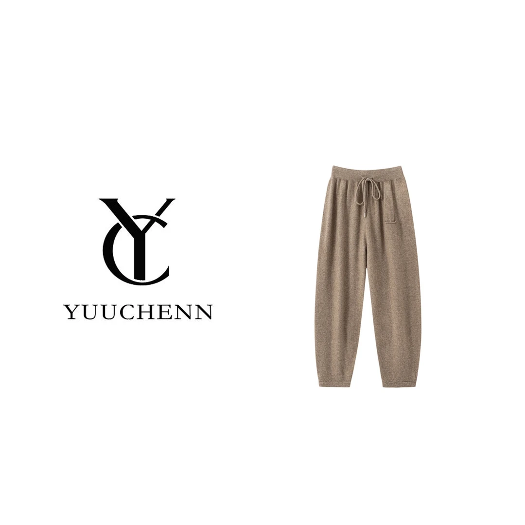 YUUCHENN爆款束口灯笼羊绒裤5029