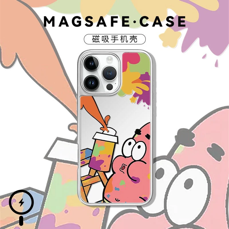 油漆派总适用于苹果16pro手机壳磁吸充电镜面壳华为vivo小米15套