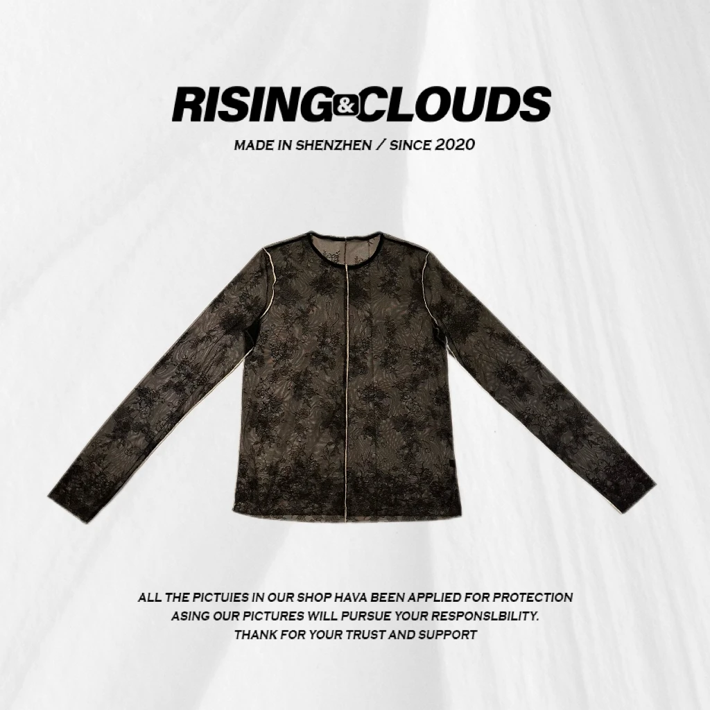 RISING&CLOUDS【莎莎】早秋舒适休闲透视网纱上衣070045
