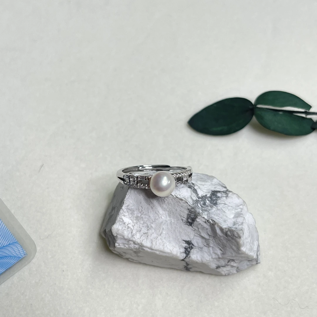 全新未使用 【六六中古】孤品s925海水珍珠开口戒指aj4160