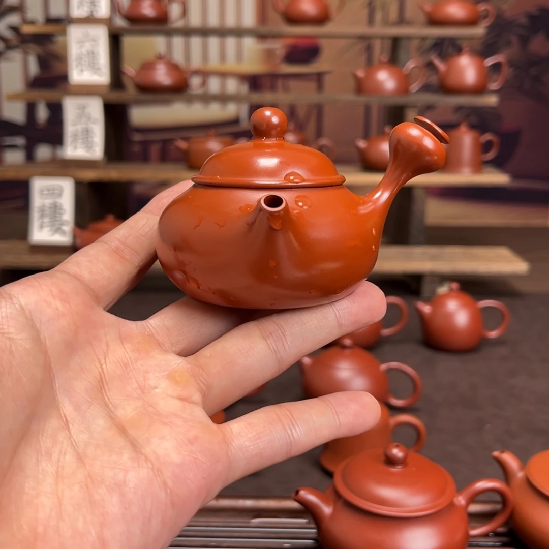 紫***锦紫砂茶壶芙蓉侧把100cc