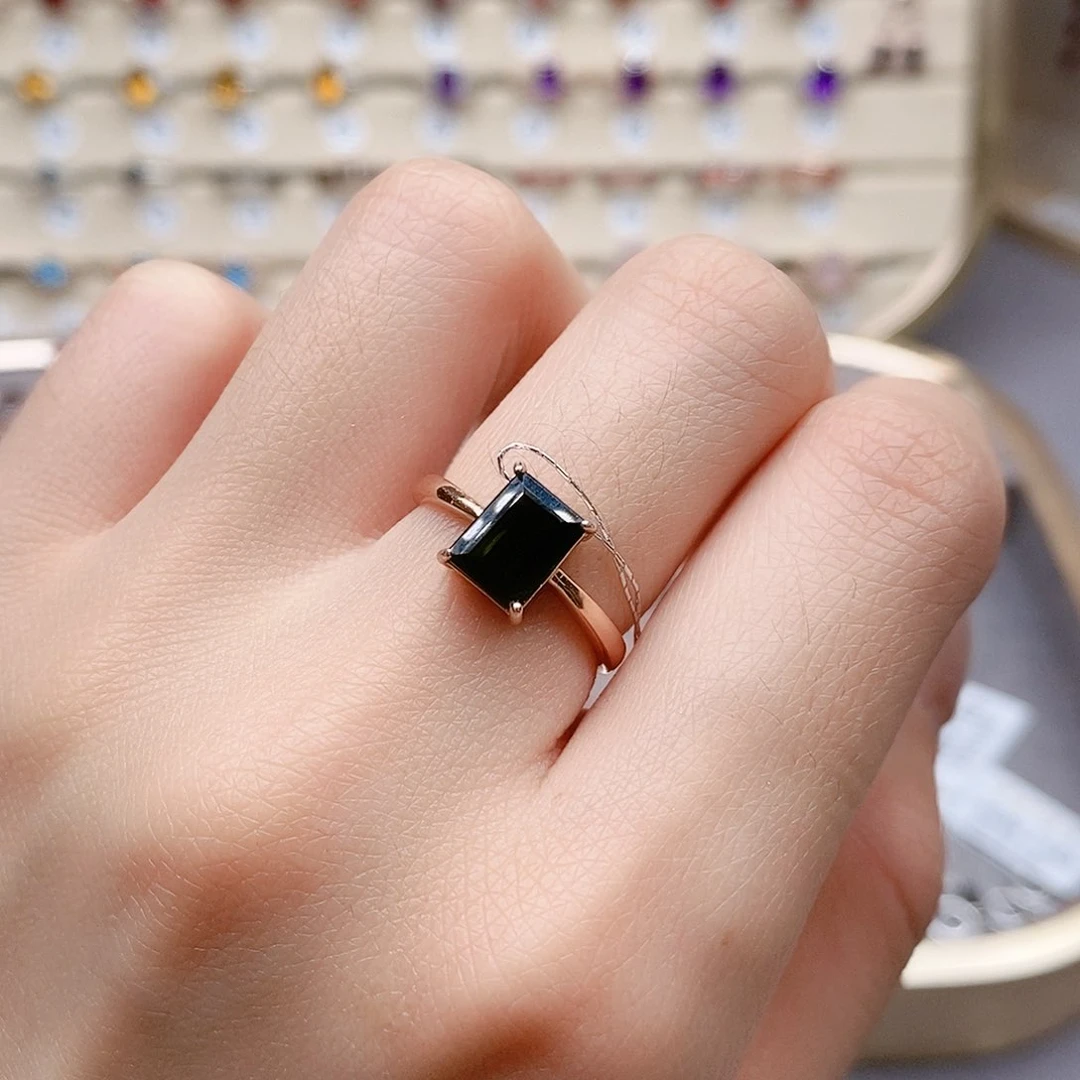 碧玺戒指银S925镶嵌戒指