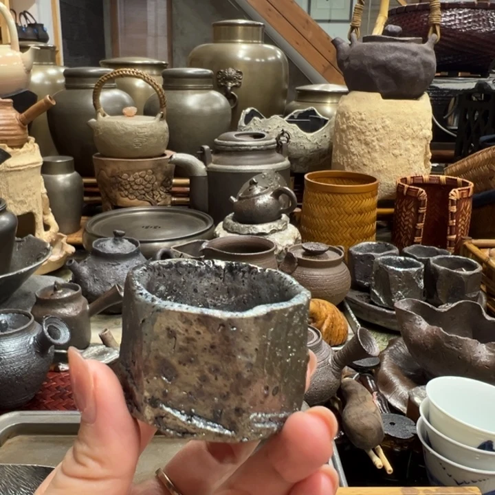 柴烧茶杯茶器茶器