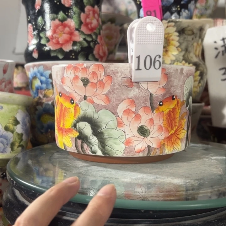 景德镇手绘花盆满38包邮偏远地区除外