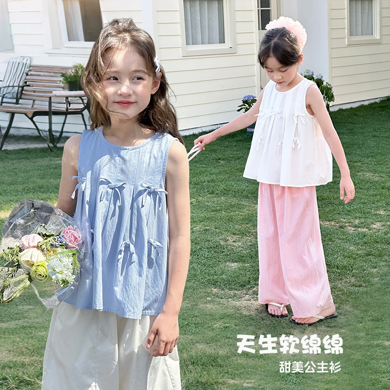 【不费力舒适】童装娃娃衫2025夏季新款女童无袖上衣小衫GBXT529