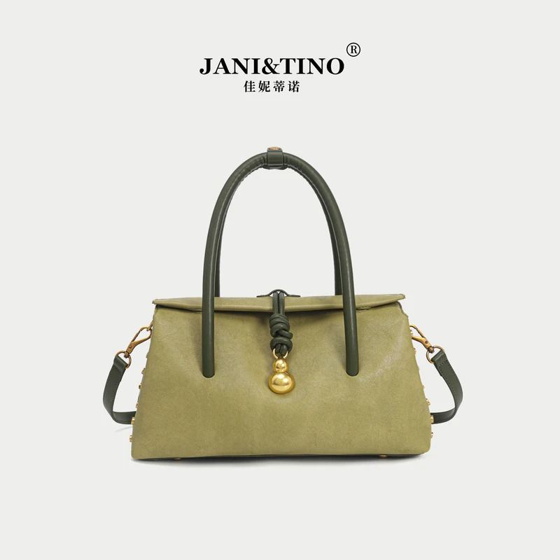 JANITINO/佳妮蒂诺F当季新款洋气高级感女士单肩手提包6140浅绿