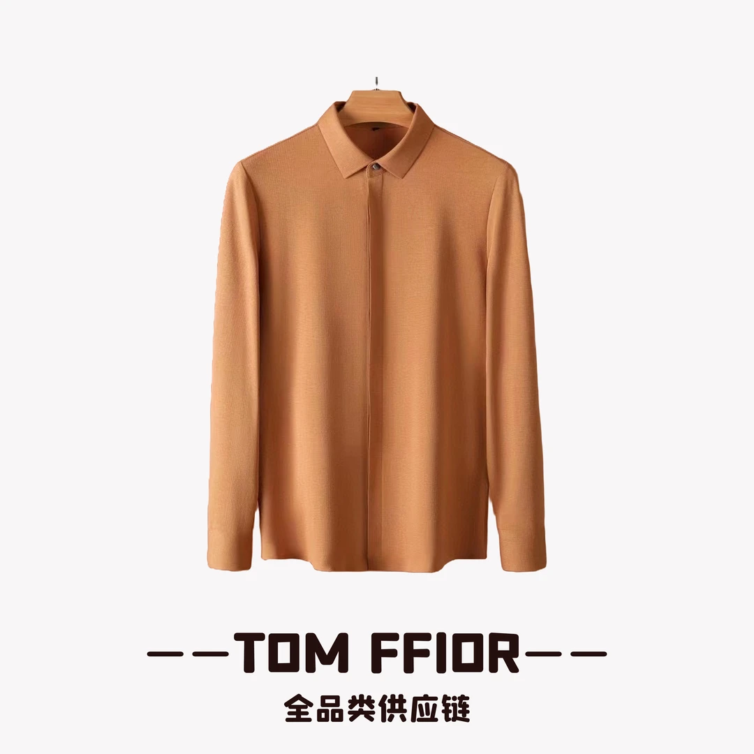 经典款男士高端商务针织华夫格休闲款抗皱免烫长袖衬衣21174