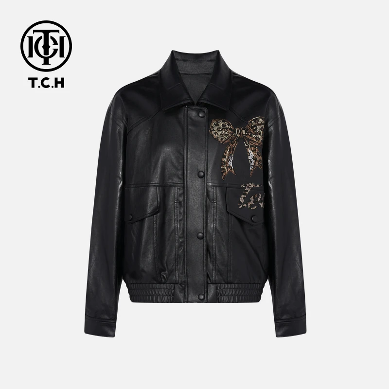 TCH私服烫钻工艺新时尚淑女百搭新潮流外套女T75C27E1006轻奢tch