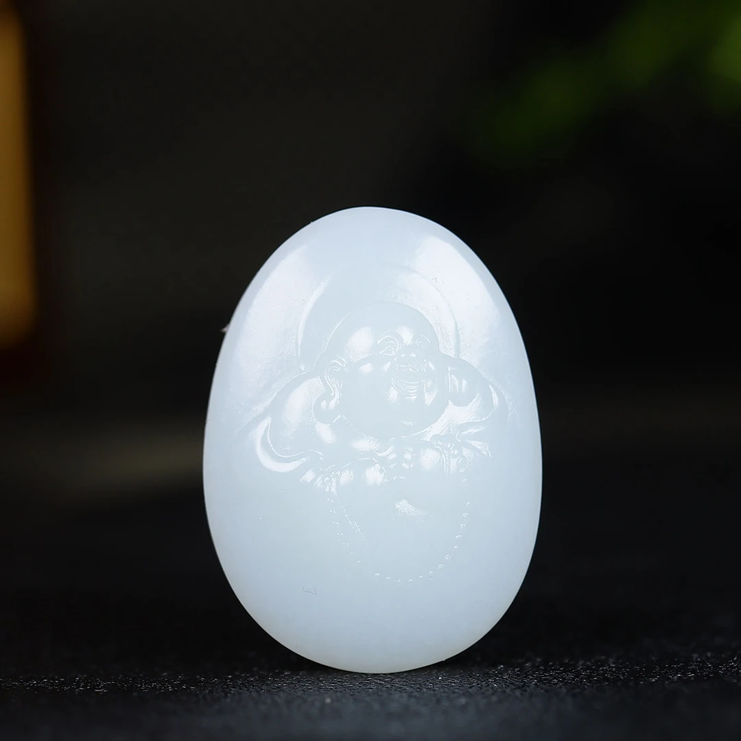 112750和田玉白玉弥勒佛挂件