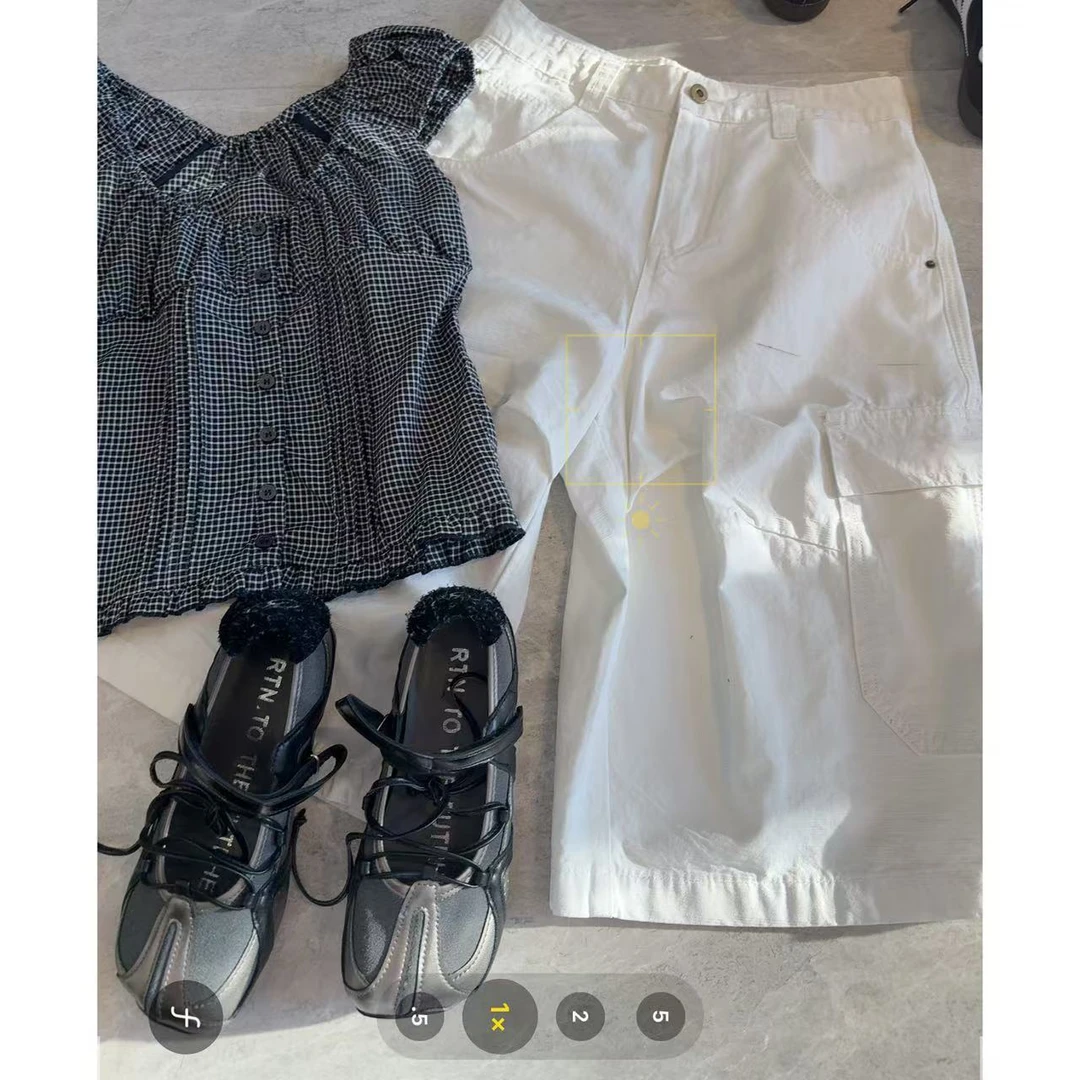 徐秋阳  五分工装裤   夏季新款百搭时尚休闲显瘦五分裤7982