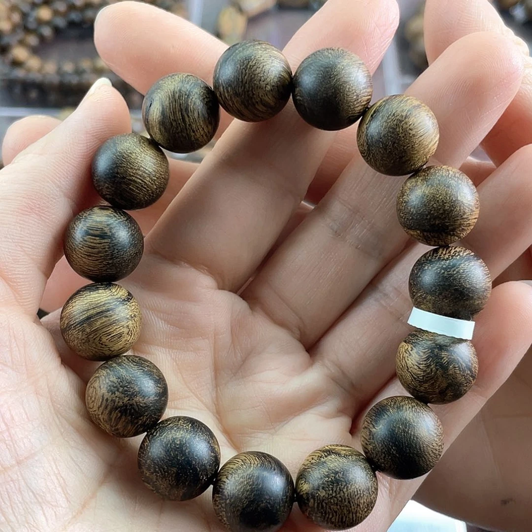 沉香手串西**儿越南芽庄白棋虎斑留疤
