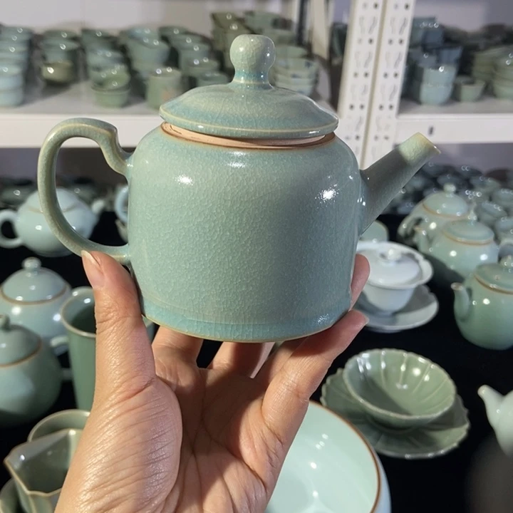 瓷片微瑕全手工金钟壶，简装