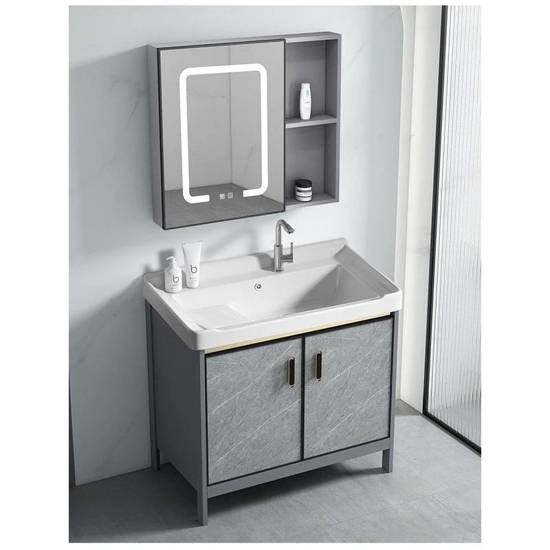 九牧王落地式浴室柜组合卫生间洗衣盆太空铝带搓衣板洗手盆阳台洗