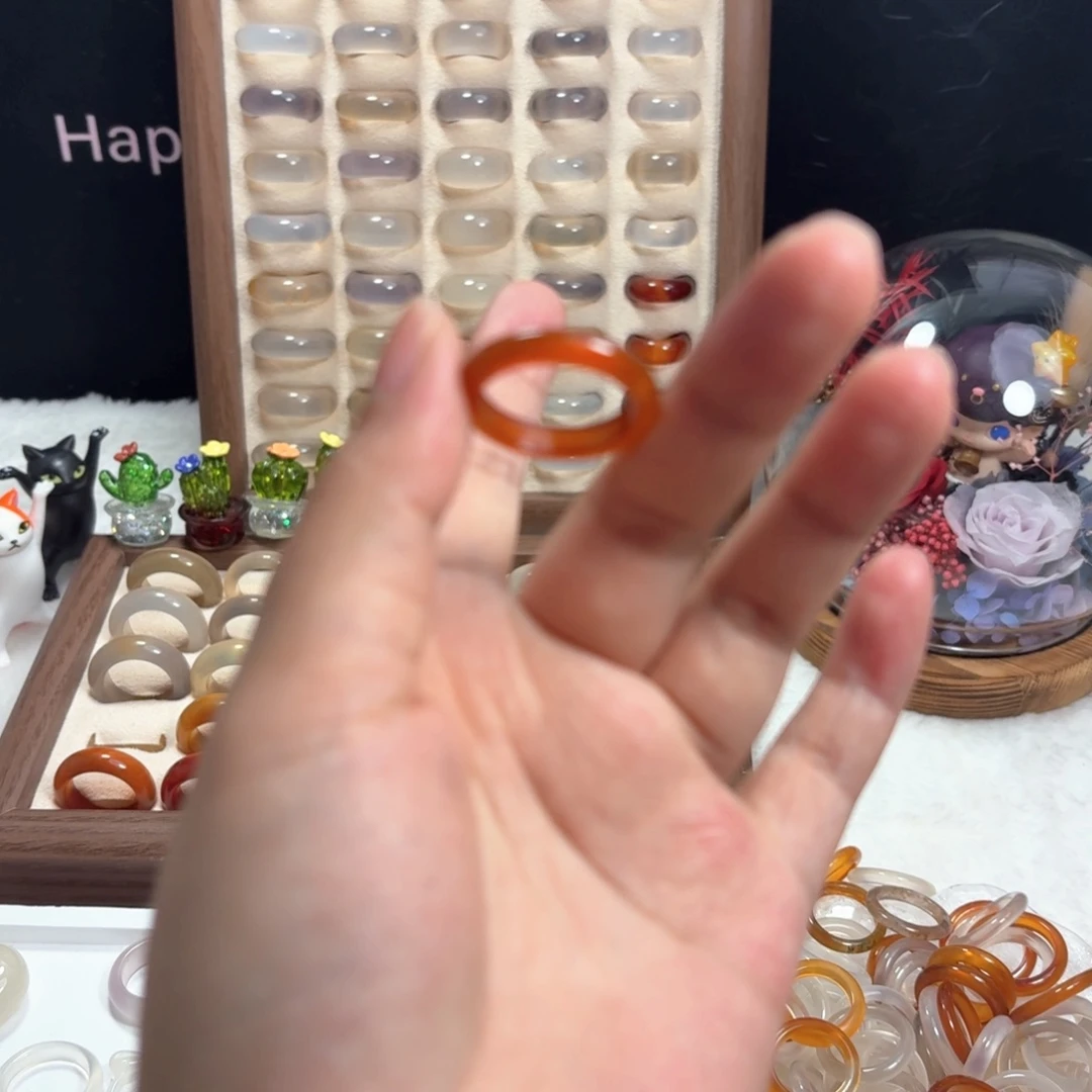 玛瑙/玉髓戒指合金133圈口20-21