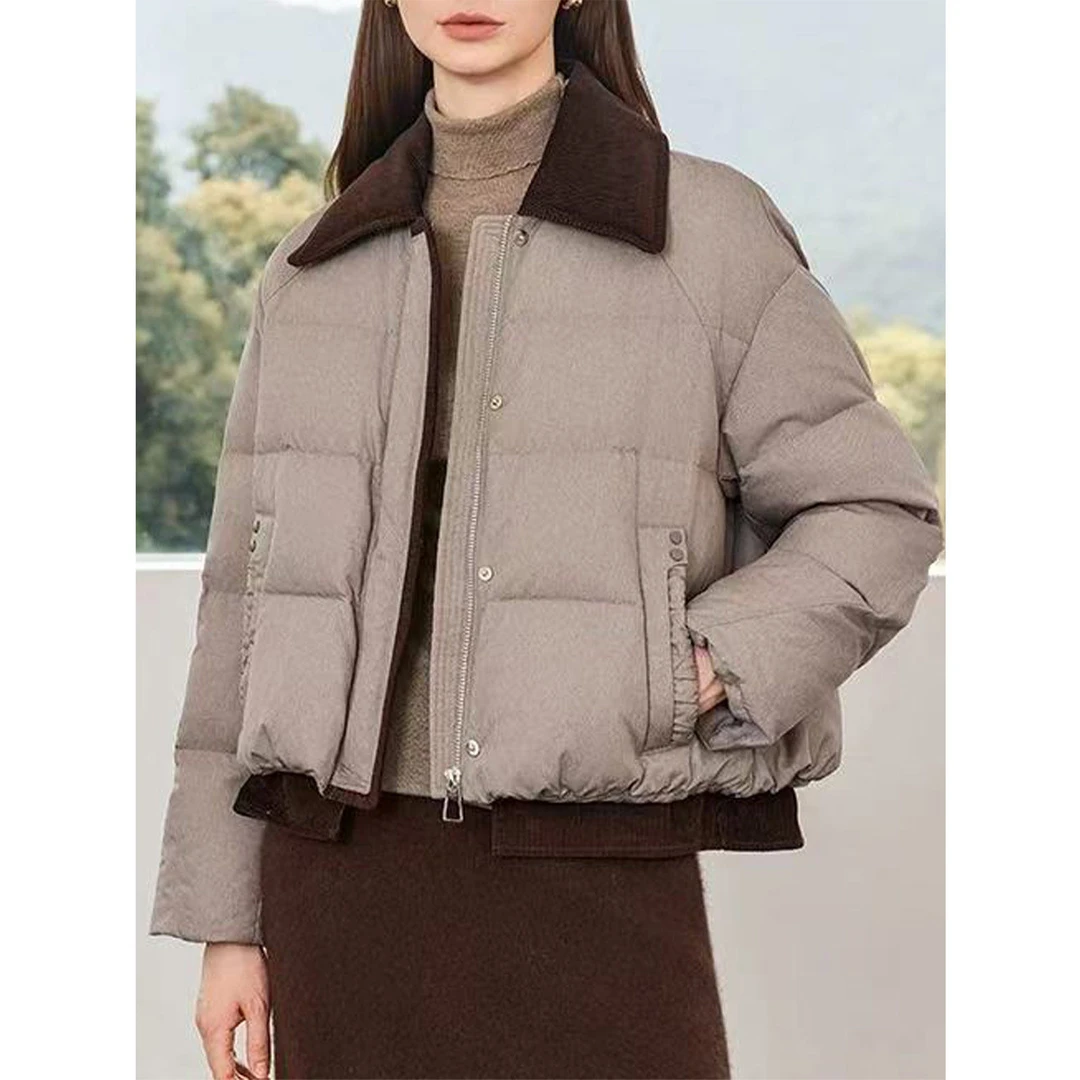 老敏哥 【90鹅绒】气质显瘦羽绒服上衣保暖2025年新款外套ASX312