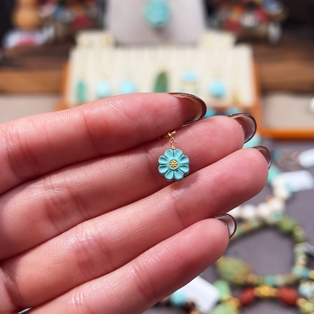 【闪购商品】18K金镶嵌绿松石滴流