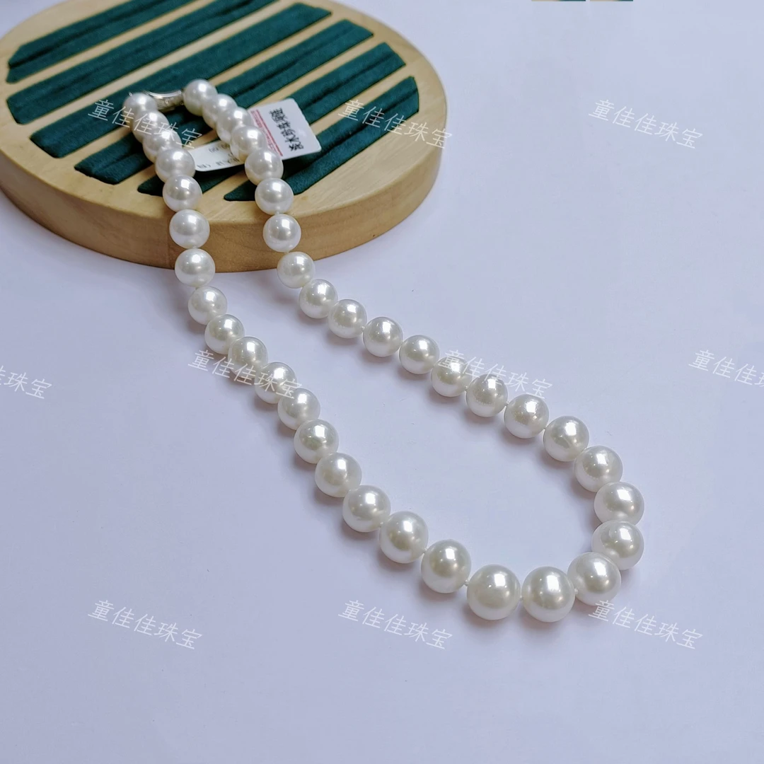 【无核白雪】正圆 无核“白雪”  10-12mm   淡水无核颈链 带大证