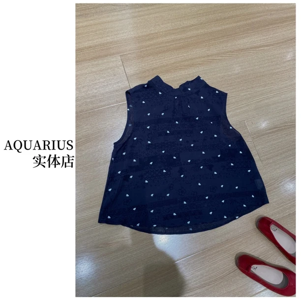 【AQUARIUS】（时髦音符）韩版百搭无袖小衫1139