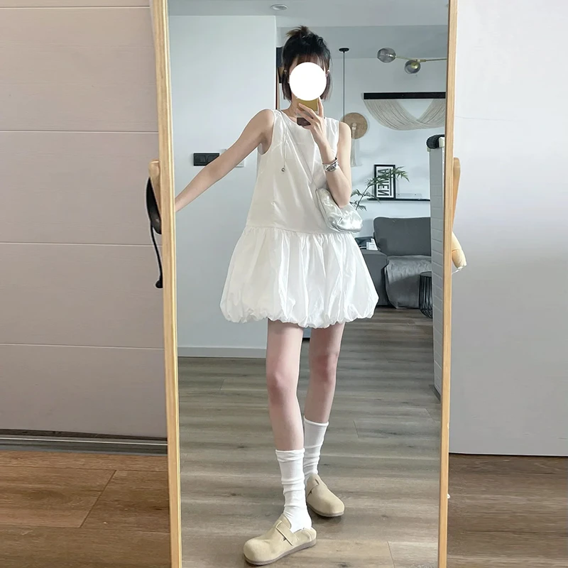 2586【马琦尧专属】y6y法式无袖背心连衣裙子女夏季气质初恋花苞裙