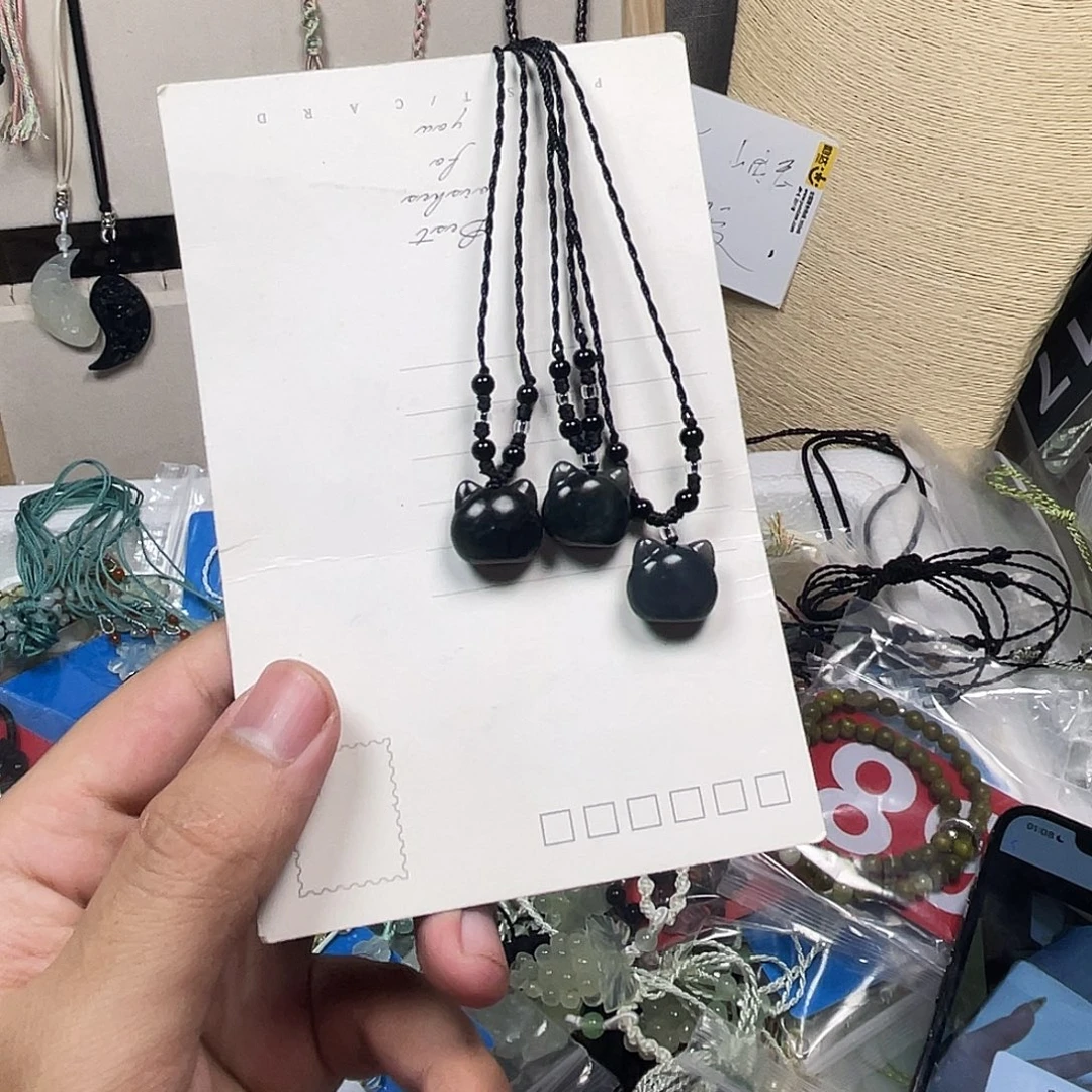 蛇纹石玉合金颈饰