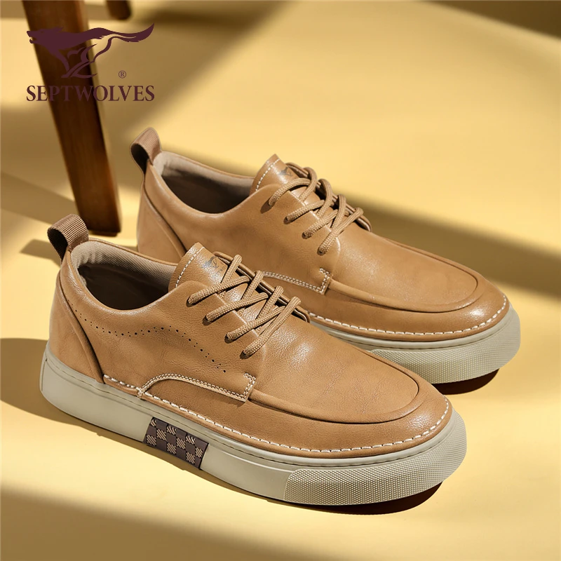 七匹狼男鞋2025年秋冬新款休闲皮鞋男士百搭商务板鞋潮流时尚男鞋